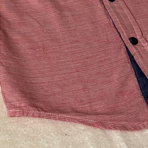 Size 6/7 Wonder Nation pink & blue short sleeve 100% cotton button down shirt - Picture 6 of 16